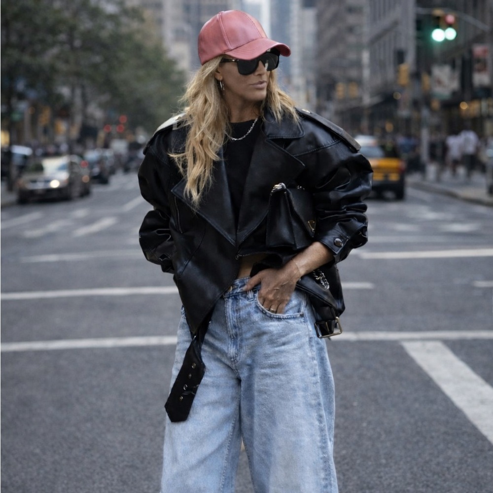 Pink Vegan Leather Baseball Cap